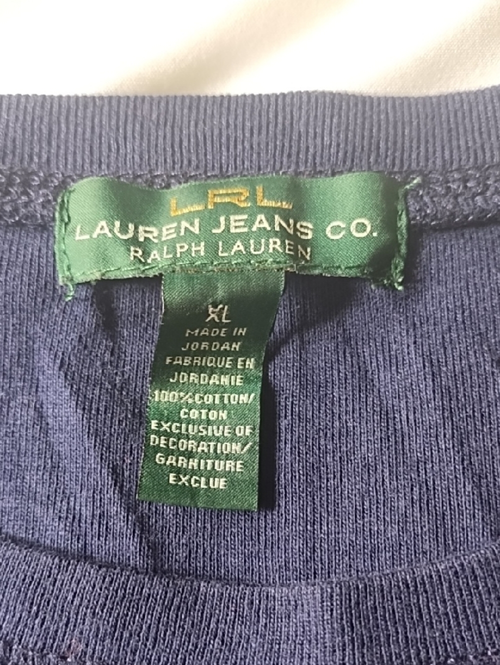 LRL Ralph Lauren Long Sleeve Tee, With Suede Accents - Picture 6 of 6